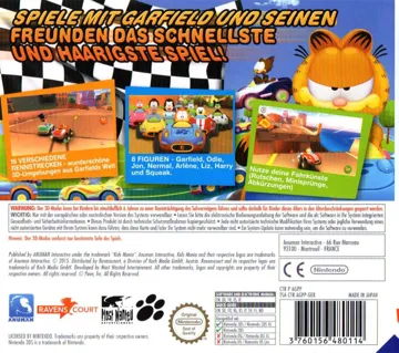 Garfield Kart (Europe) (En,Fr,De,Es,It) box cover back
